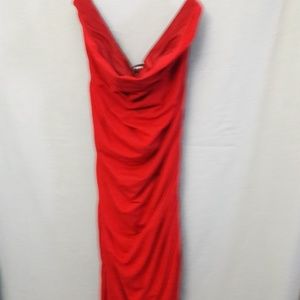 Cotton red strapless dress